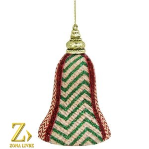 ENFEITE NATALINO SINO VERMELHO/VERDE 10CM