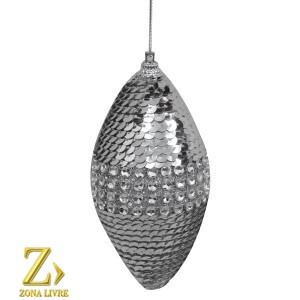 ENFEITE NATALINO PRATA 13CM