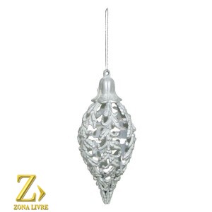 ENFEITE NATALINO 15CM PRATA