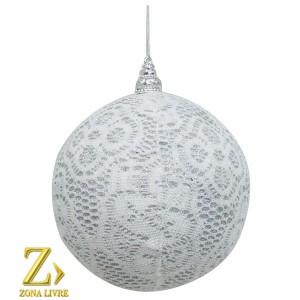 ENFEITE NATALINO BOLA BRANCA 10CM