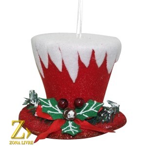 ENFEITE NATALINO CARTOLA 11CM VERMELHA