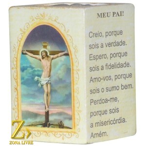 PORTA VELAS ORAÇÃO MEU PAI 7,5CM