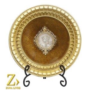 PRATO DECORATIVO COM SUPORTE 34CM