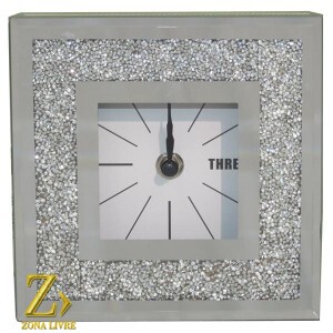 RELOGIO PRATA BRILHANTE 15CM