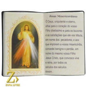 PORTA CANETA LIVRO DE ORAÇÃO JESUS MISERICORDIOSO 14X11CM