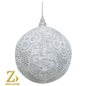 ENFEITE NATALINO BOLA BRANCA 08CM