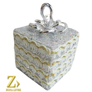 ENFEITE NATALINO CAIXA DE PRESENTE 08CM