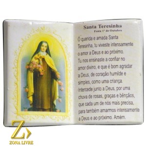 PORTA CANETA LIVRO DE ORAÇÃO SANTA TEREZINHA 14X11CM