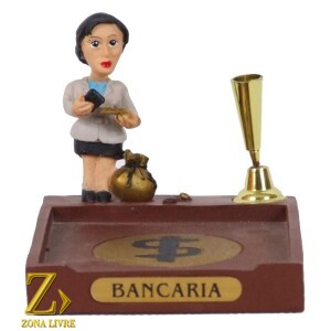 PORTA PAPEL E CANETA BANCARIA 8CM