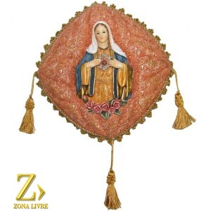SAG.CORACAO MARIA NA ALMOFADA 27CM