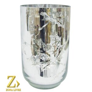 CASTICAL DE VIDRO PRATA 22,5CM