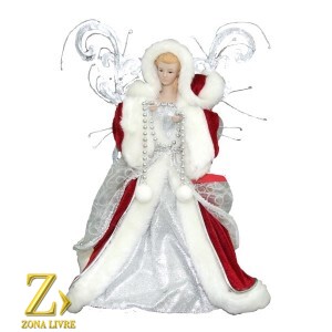 ANJO VERMELHO/BRANCO 35CM