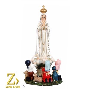 NOSSA SENHORA DE FATIMA C/PASTORES S/BASE 10CM