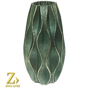 VASO DE CERAMICA VERDE 12X23CM