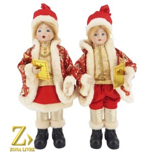 JG 2 CRIANCAS 42CM VERMELHO/DOURADO MUSICAL