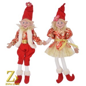 CASAL DUENDE 35CM VERMELHO/DOURADO