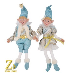 CASAL DUENDE 35CM AZUL CLARO