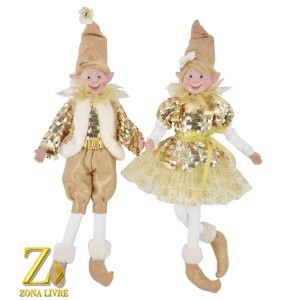 CASAL DUENDE 45CM DOURADO