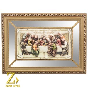 SANTA CEIA QUADRO ESPELHO MOLDURADO 55CM