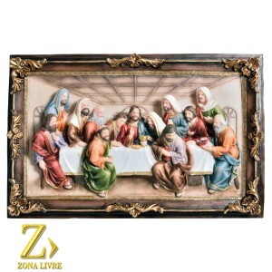SANTA CEIA QUADRO MOLDURADO 40x25CM