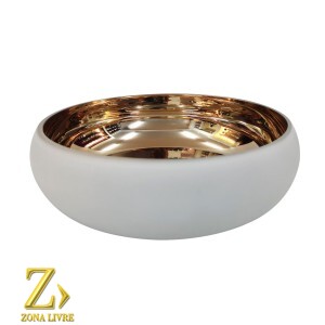 VASO DE VIDRO BRANCO FOSCO AVELUDADO 23.5X8CM