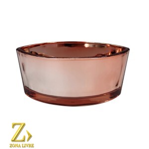 VASO DE VIDRO ROSA METALIZADO 19X11,5X8CM