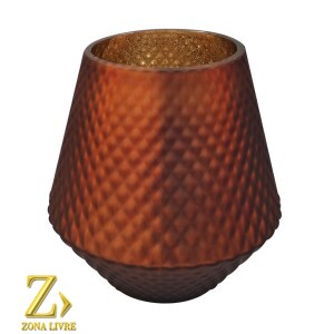 VASO DE VIDRO BRONZE FOSCO AVELUDADO 17X18CM