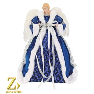 ANJO 40CM AZUL/PRATA