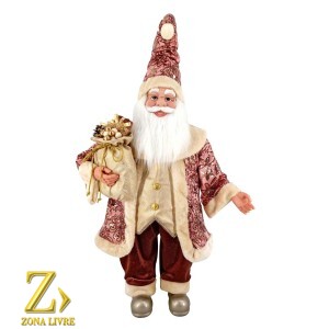 PAPAI NOEL 100CM ROSA/DOURADO