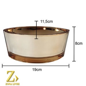 VASO DE VIDRO GOLD METALIZADO 19X11,5X8CM