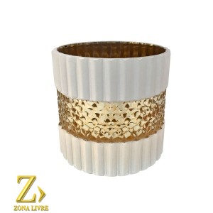  VASO DE VIDRO BRANCO FOSCO 12,5X20CM