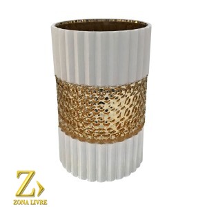 VASO DE VIDRO BRANCO FOSCO 12,5X12,5CM