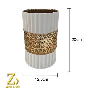 VASO DE VIDRO BRANCO FOSCO 12,5X12,5CM