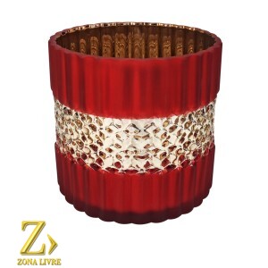  VASO DE VIDRO VERMELHO FOSCO 12,5X20CM