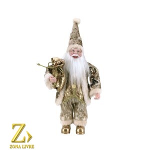 PAPAI NOEL DOURADO 30CM