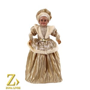 MAMAE NOEL DOURADO/CREME 45CM