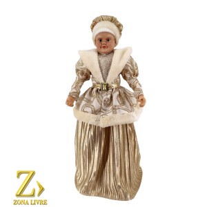 MAMAE NOEL DOURADO/CREME 60CM