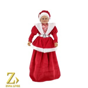 MAMAE NOEL VERMELHO/BRANCO 60CM
