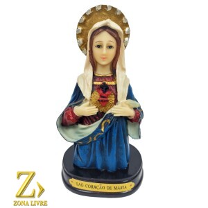SAGRADO CORAÇÃO DE MARIA COM LUZ 15CM