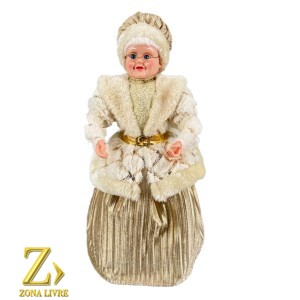 MAMAE NOEL CREME/DOURADO 45CM