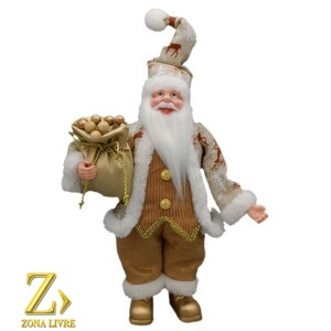 PAPAI NOEL LINEN/ MARROM 30CM