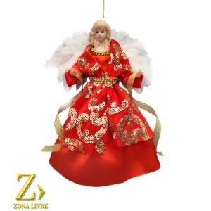 ANJO VERMELHO/DOURADO 17CM