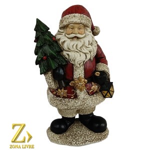 PAPAI NOEL DE RESINA 29CM VERMELHO