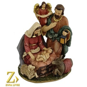 PRESEPIO SAGRADA FAMILIA DE RESINA 20CM