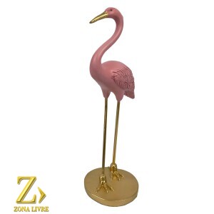 CISNE ROSA DE RESINA 27CM,ANIMAIS ,ESCULTURA