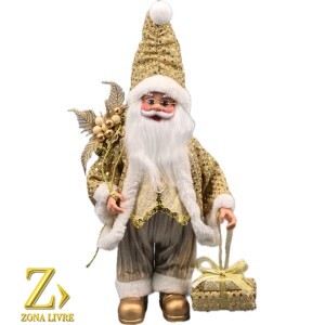 PAPAI NOEL MUSICAL GOLD 40CM