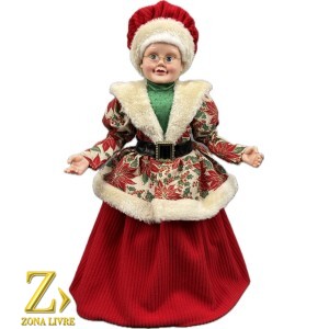 MAMAE NOEL VERMELHO / VERDE 45CM