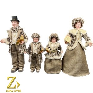 FAMILIA NATALINA LINHO / MARROM 65CM