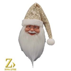 ROSTO PAPAI NOEL GOLD / SILVER 20CM