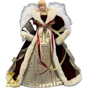 ANJO TOPO DE ARVORE VINHO 40CM